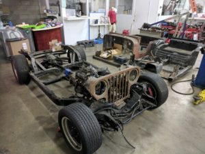 jeep rat rod made from corvette and mustang parts