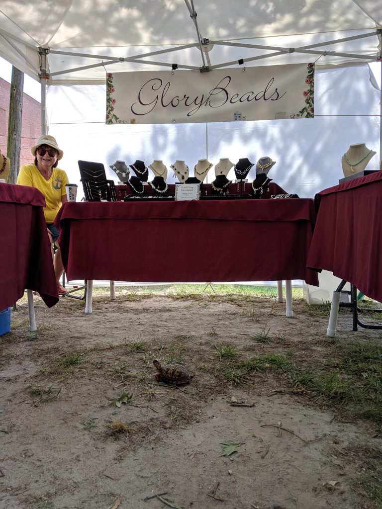 glory beads vendor at the mathews county farmers market